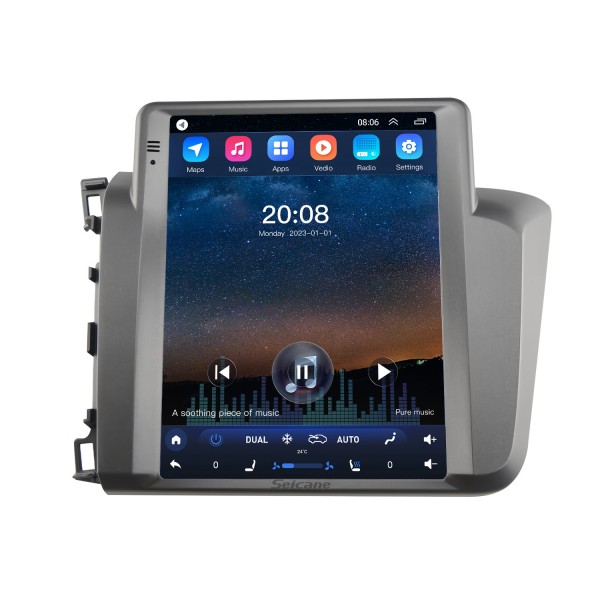 9.7 inch Android 10.0 HD Touchscreen GPS Navigation Radio for 2012 HONDA CIVIC LHD with Bluetooth Carplay support TPMS AHD Camera