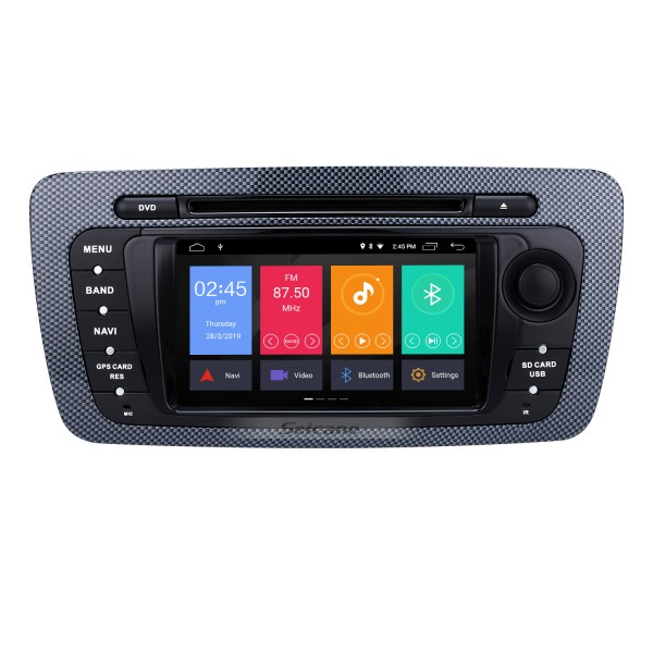 Android 10.0 Autoradio DVD GPS System for 2009 2010 2011 2012 2013 Seat Ibiza with 1024*600 Multi-touch Capacitive Screen Bluetooth Music Mirror Link OBD2  WiFi AUX Steering Wheel Control Backup Camera