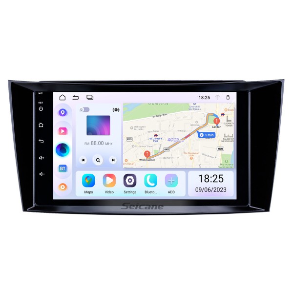 8 inch Android 14.0 HD Touchscreen GPS Navigation Radio for 2001-2010 Mercedes Benz E-Class W211 CLS W219 CLK W209 G-Class W463 with Bluetooth WIFI AUX support Carplay Mirror Link
