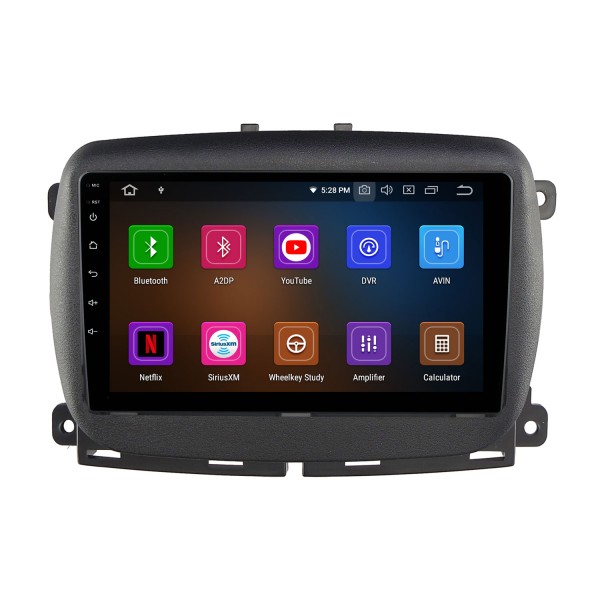 9 Inch HD Touchscreen for 2015+ FIAT 500 Stereo Car Stereo System with Bluetooth Car Radio Support 2.5D Curved Touch Screen