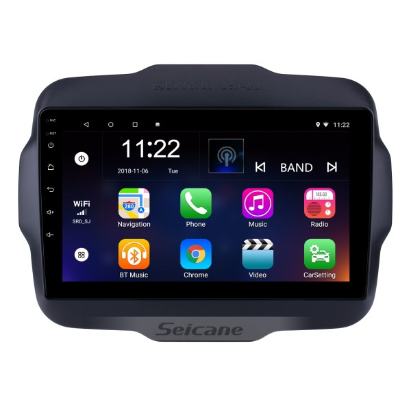 2016 Jeep Renegade 9 inch Touchscreen Android 13.0 Radio GPS Navigation system with USB Bluetooth WIFI 1080P Aux Mirror Link Steering wheel control