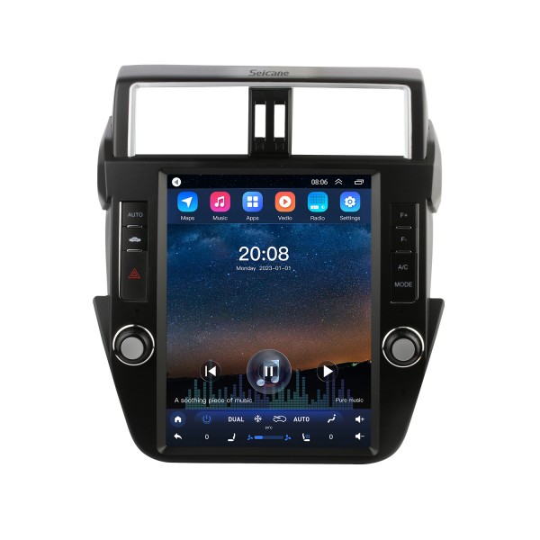 Carplay OEM 12.1 inch Android 10.0 for 2014 2015 2016 2017 TOYOTA PRADO Radio GPS Navigation System With HD Touchscreen Bluetooth support OBD2 DVR TPMS