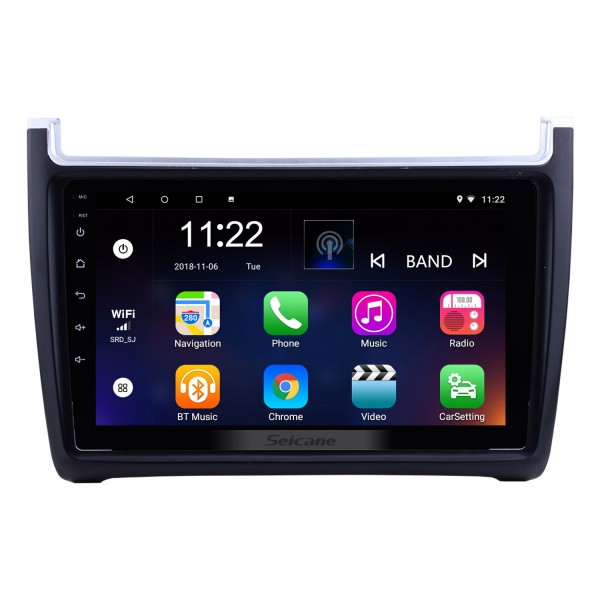 9 Inch 1024*600 Android 10.0 2012-2015 VW Volkswagen Polo Car Audio Stereo GPS Navigation with 1080P Video Bluetooth Music RDS Radio Mirror Link Steering Wheel Control 