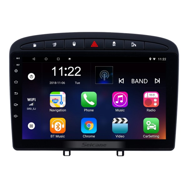 Aftermarket 9 inch Android 10.0 car stereo for 2010-2016 PEUGEOT 408 with GPS Navigation Bluetooth Car stereo Head Unit Touch Screen Mirror Link OBD2  WiFi Video USB SD