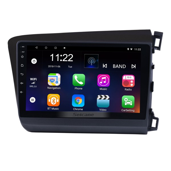2012 HONDA CIVIC Right Hand Driving 9 Inch Android 10.0 Radio GPS Navigation Bluetooth HD Touchscreen Mirror link USB WIFI Steering Wheel Control support DVR Backup camera OBD2