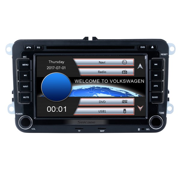 7 inch HD Touchscreen 2 Din Universal Radio DVD Player GPS Navigation Car Stereo for VW VOLKSWAGEN Seat Golf Passat with Bluetooth Phone MP3 USB SD Multimedia player Support Aux Digital TV RDS