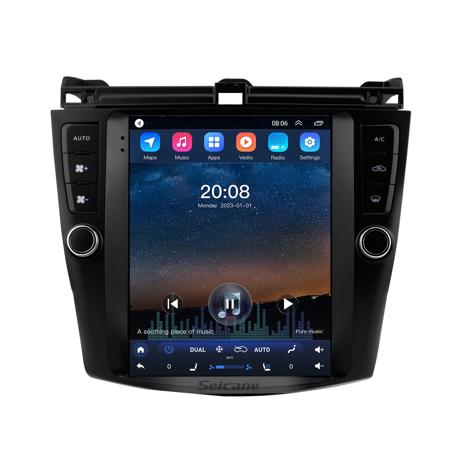 Tesla touchscreen radio for 2003 2004 2005-2007 Honda Accord with Carply Android  auto GPS bluetooth Navigation