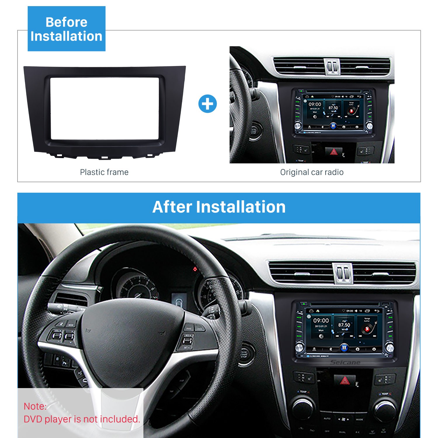 Black Double Din 2009 2014 Suzuki Kizashi Car Radio Fascia Stereo
