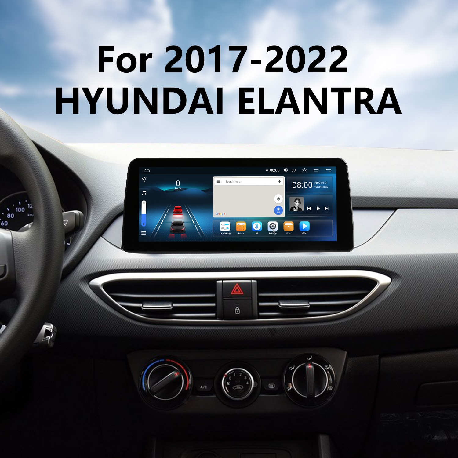 Android Auto Carplay Stereo for 2017 2018 20192022 HYUNDAI ELANTRA Car