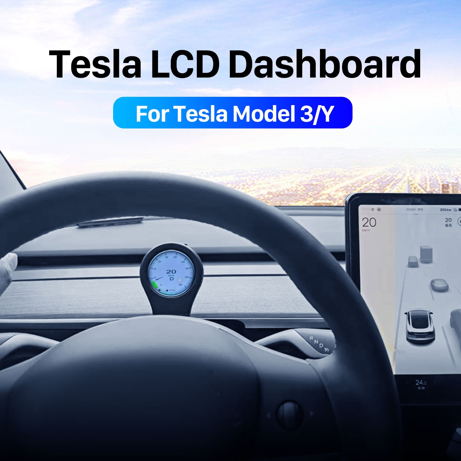 LCD Instrument Cluster for Tesla Model 3 (2019-2022) Model Y (2021