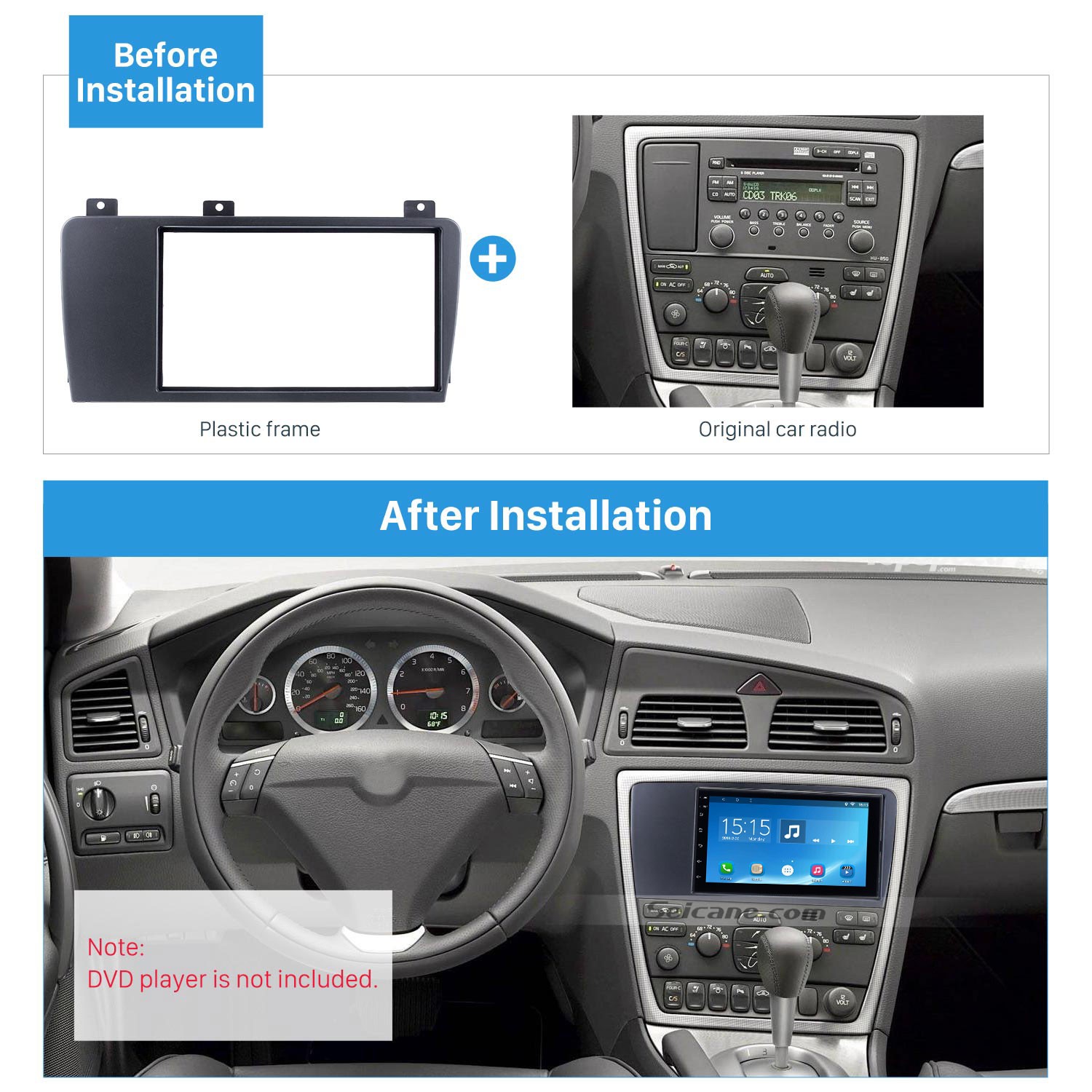 Elegant Double Din Car Radio Fascia For 2004 2005 2006