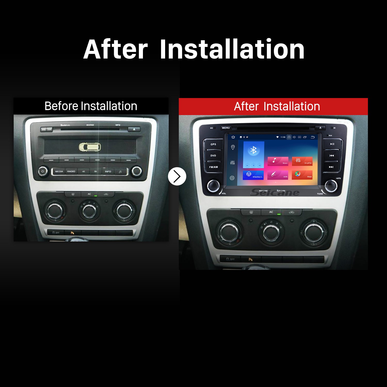 Hd 1024 600 Android 9 0 2009 2013 Skoda Octavia Radio Upgrade With