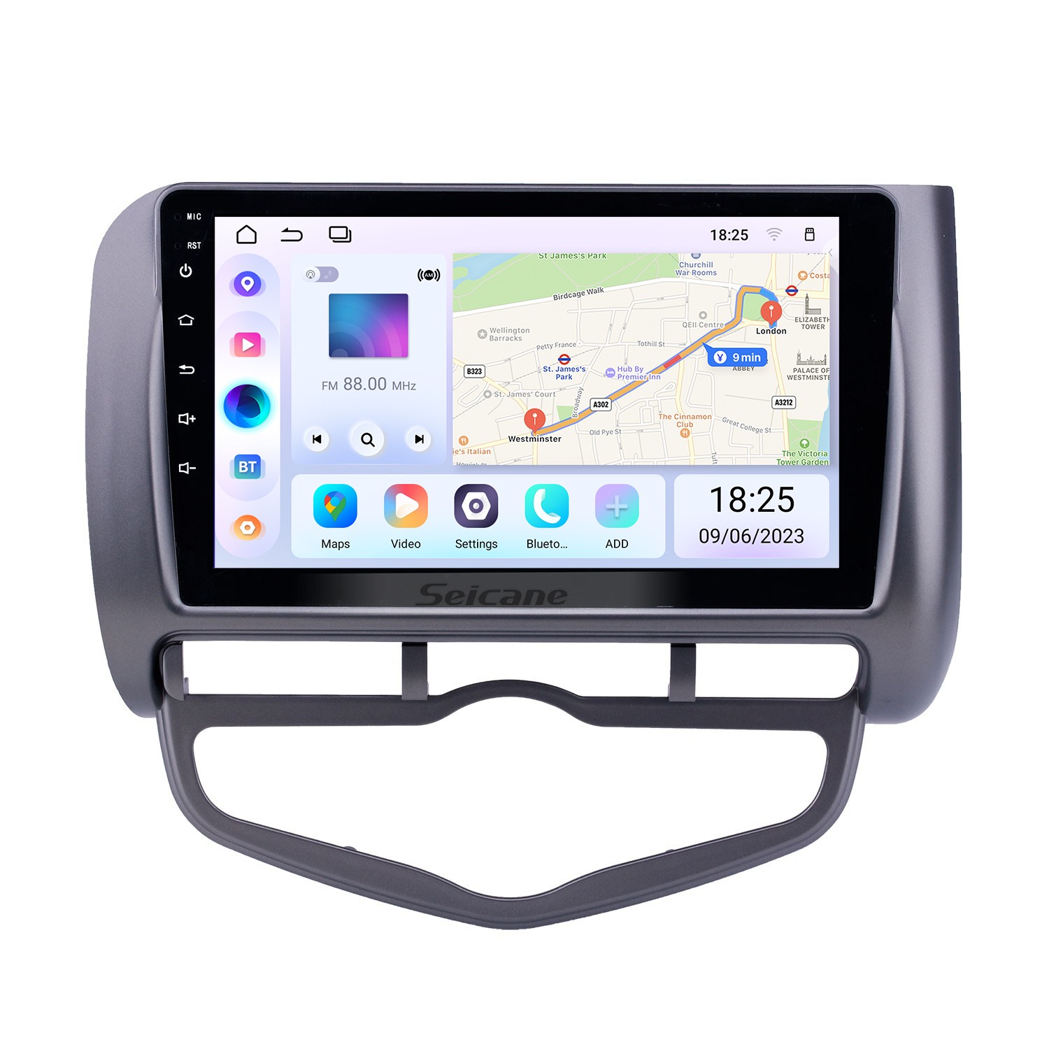 Radio de Coche 1 DIN Bluetooth, con Pantalla 9 CARPLAY Android e iOS,  Navegador GPS, USB, AUX