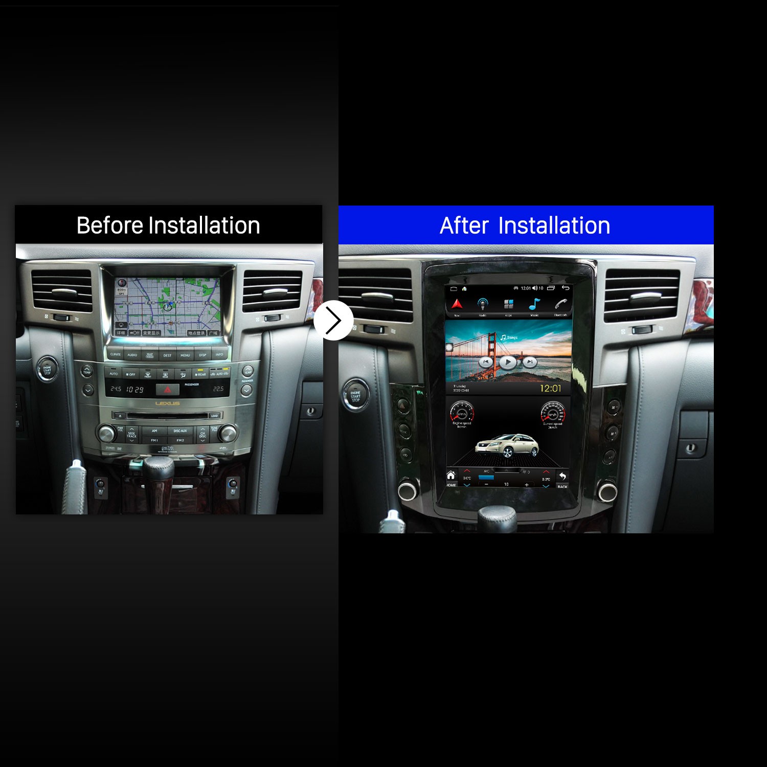 Carpay Bluetooth for 2007 2008 2009 Lexus LX570 android tesla screen