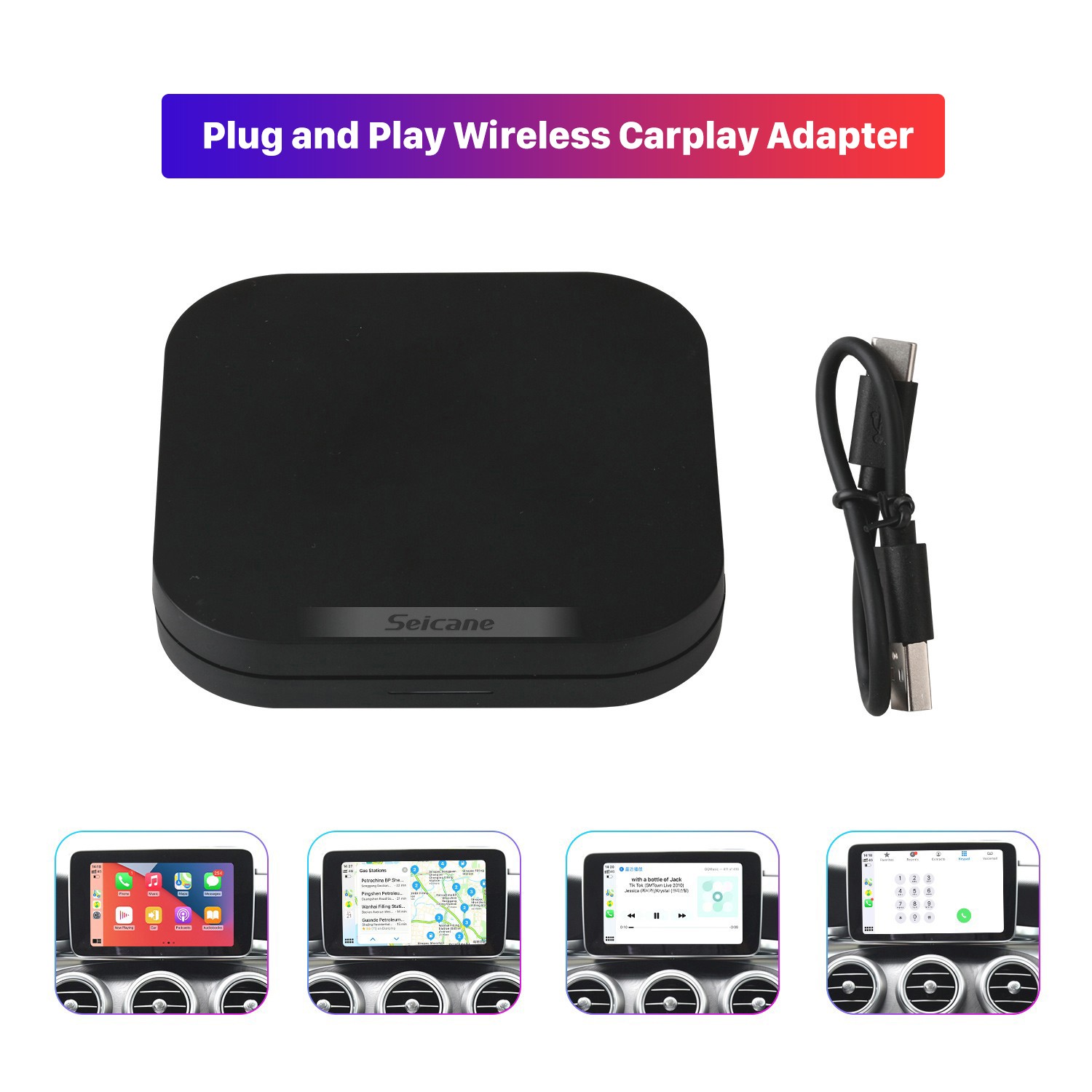 Plug and Play Wireless Carplay Adapter for Factory Wired Carplay