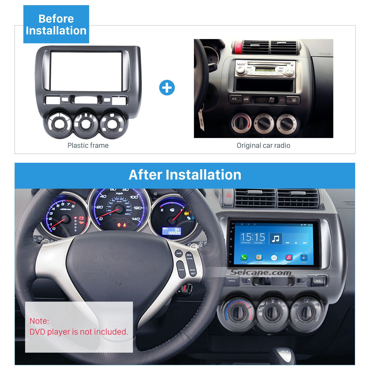Remarkable Double Din 2002 2008 Honda Jazz Manual Ac Lhd Car Radio