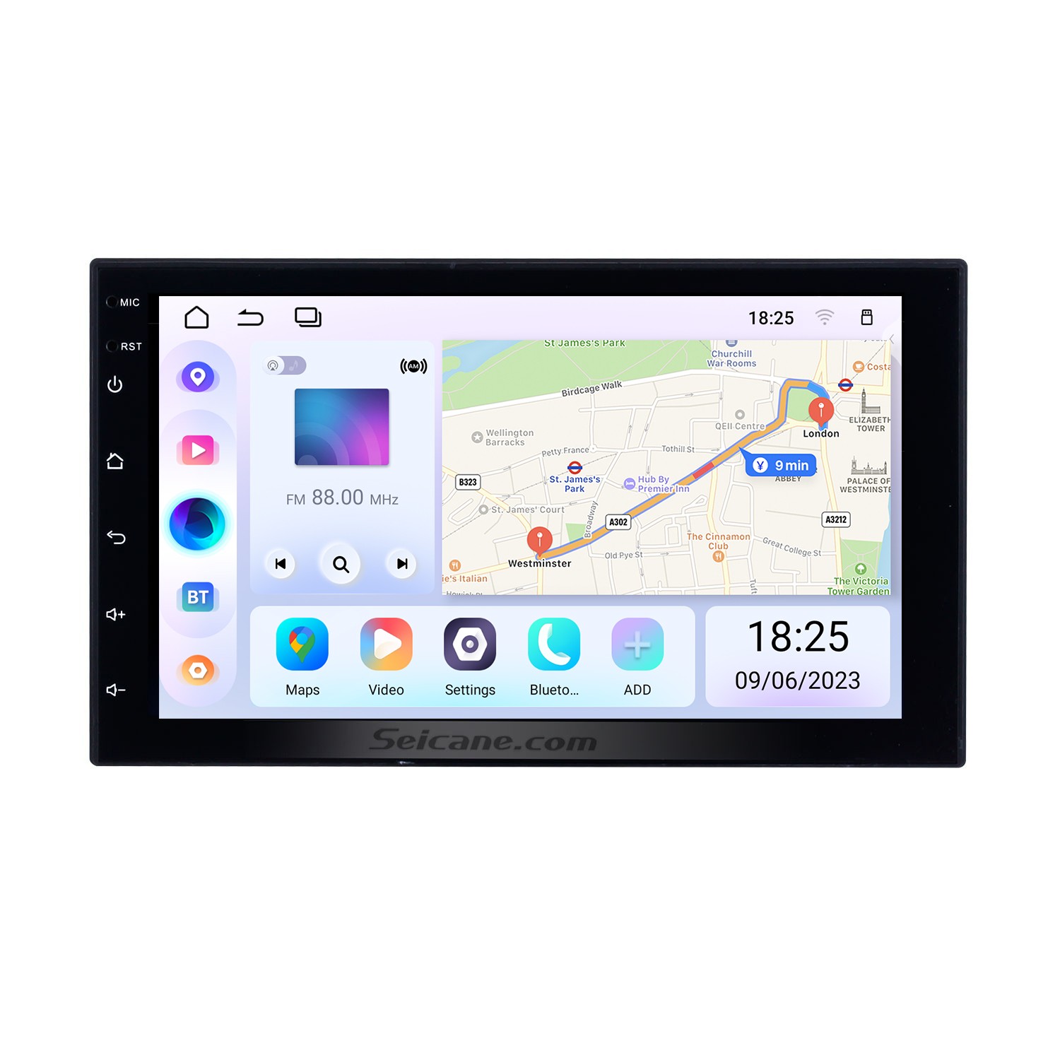 Single Din Bluetooth Car Stereo: 9 Inch IPS Touchscreen Audio with Carplay  | Android Auto | MirrorLink | Backup Camera | FM/AM Car Radio 