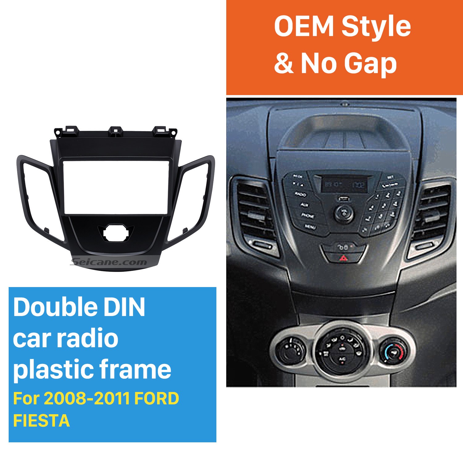 Black 2din Car Radio Fascia For 2008