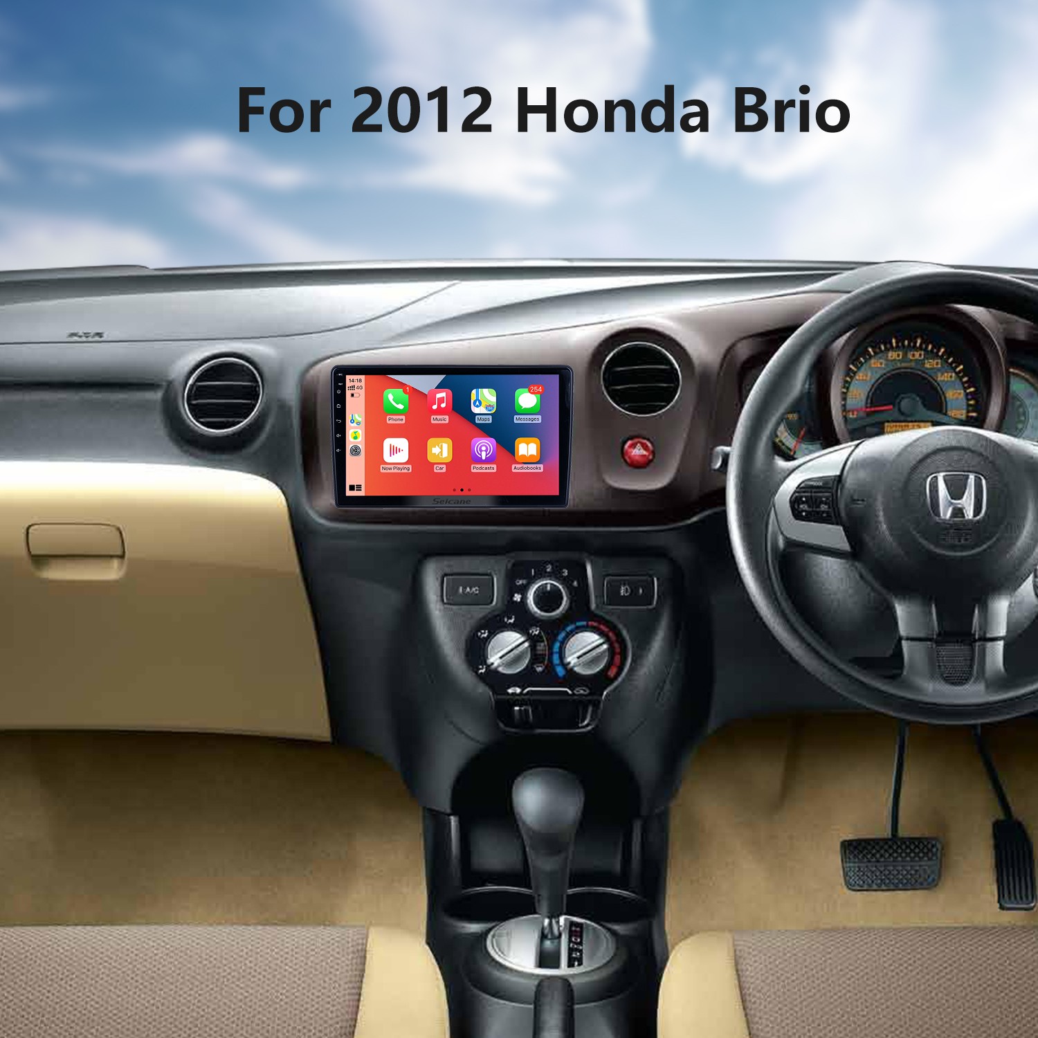 For 2012 Honda Brio Radio 10.1 inch Android 14.0 HD Touchscreen GPS Navigation System with Bluetooth support Carplay OBD2