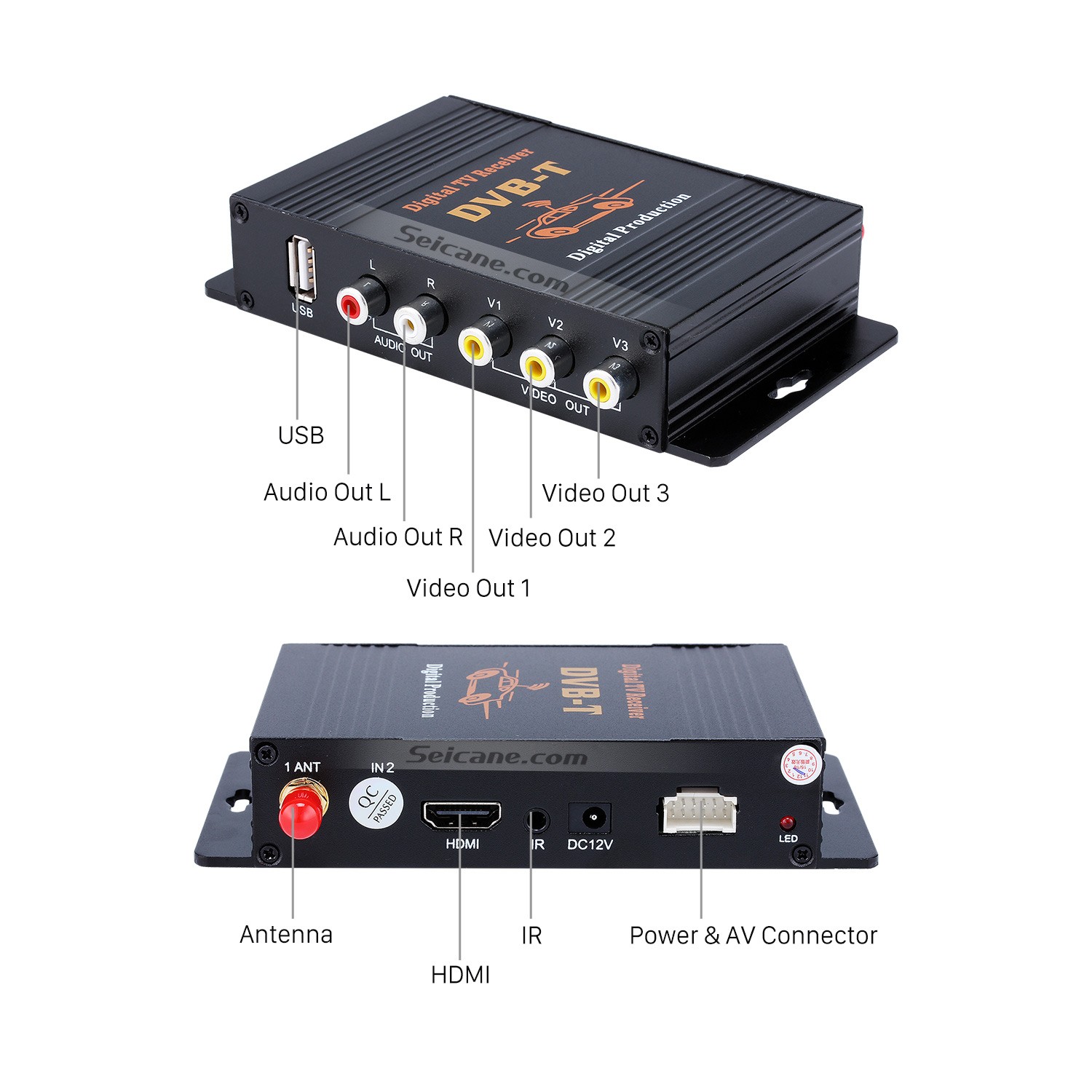 Car DVB-T Digital TV Tuner Box LCD/CRT VGA/AV Stick Tuner Bo