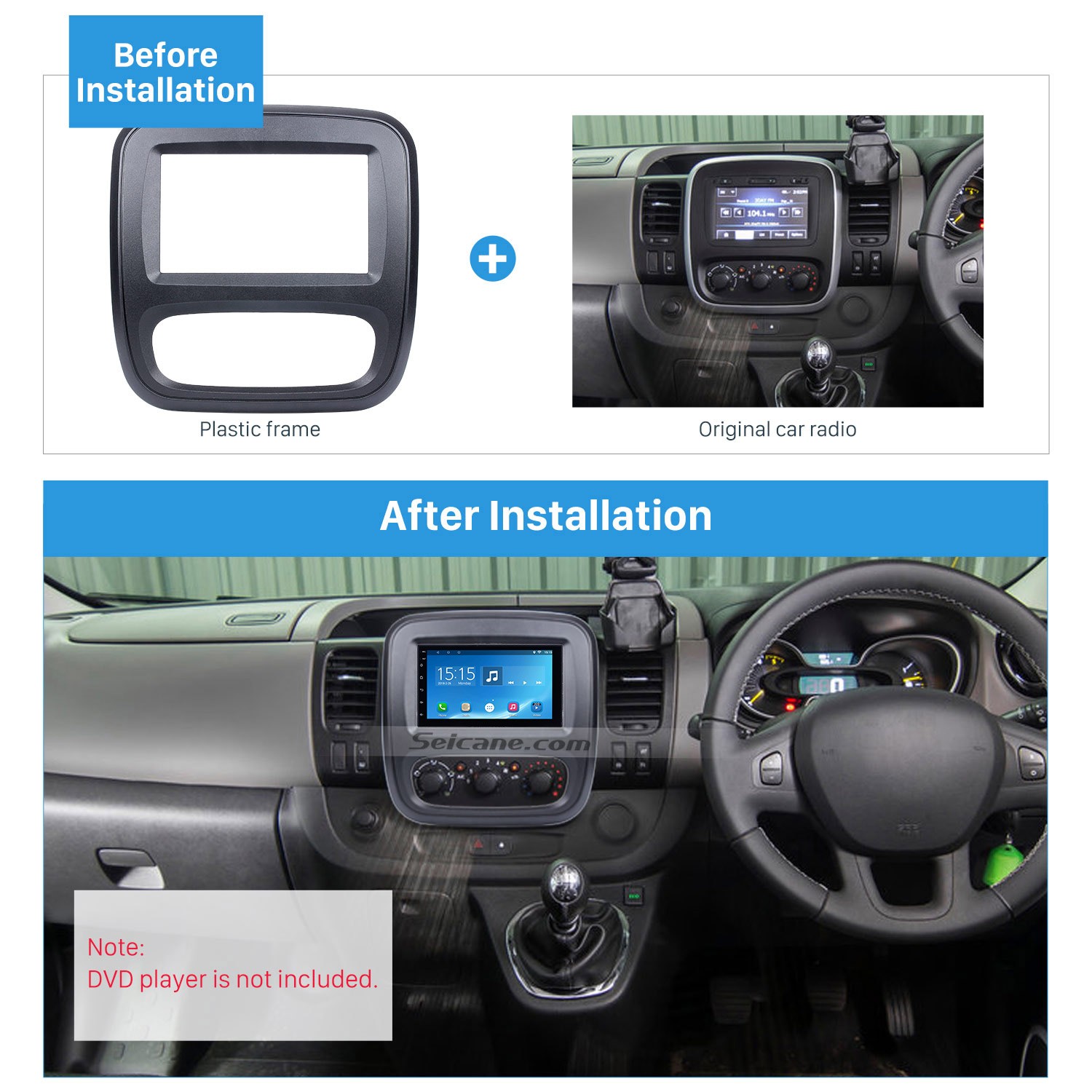 2 Din Car Radio Fascia For 2015 Up Renault Trafic Opel