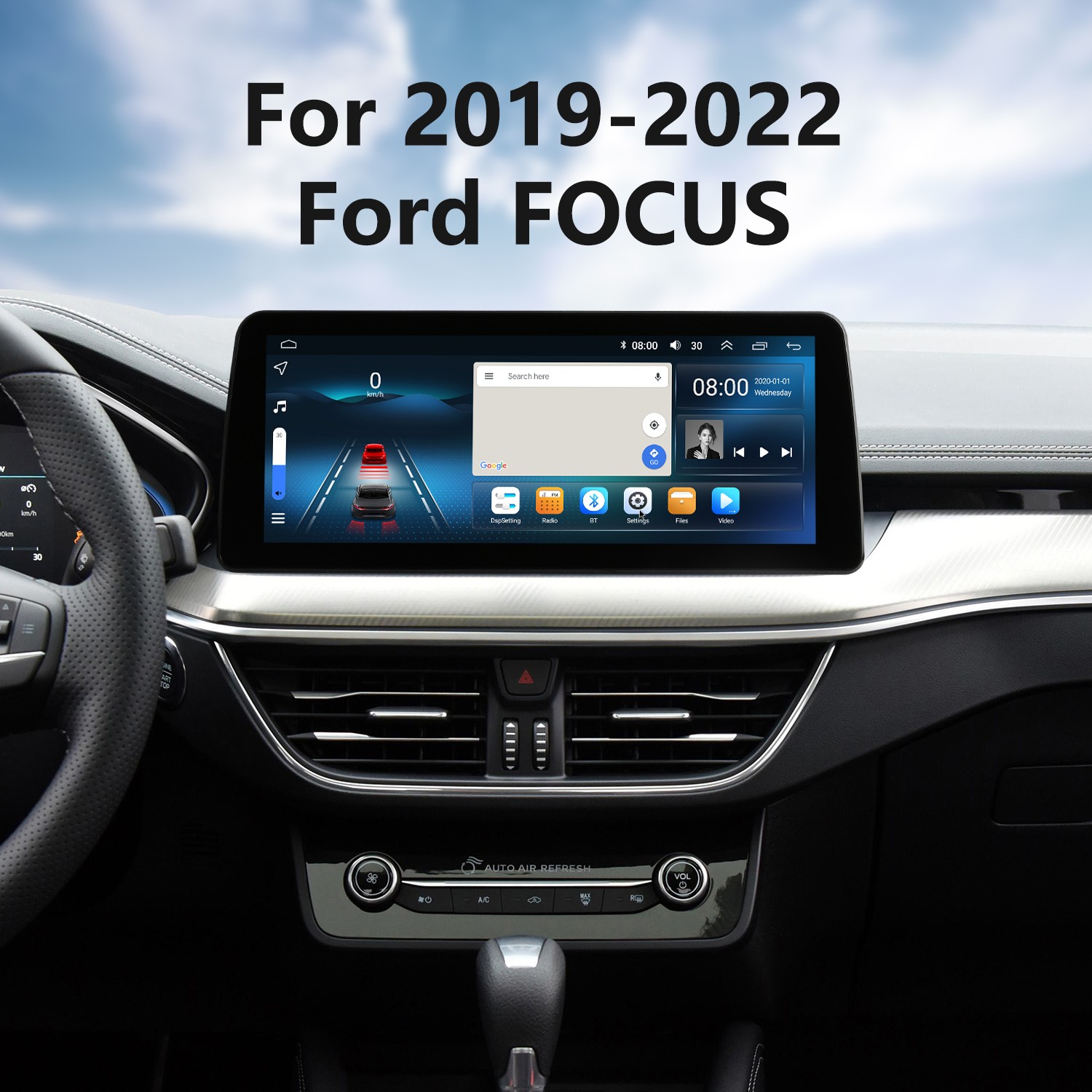 Android Auto Carplay Stereo for 2019 2020 2021 2022 Ford Focus Car