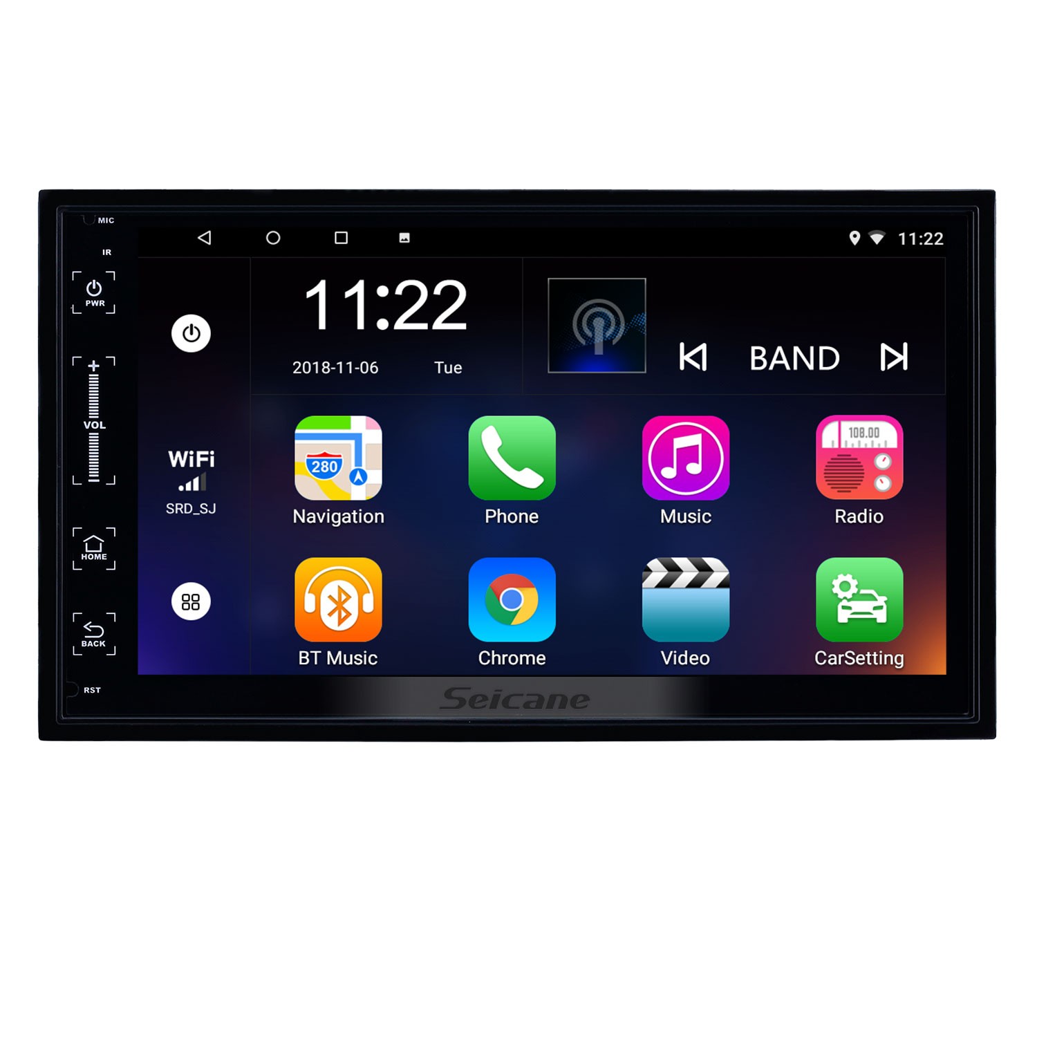 7 inch Single Din Android 10 Radio with Volume Knob Support Wireless  CarPlay