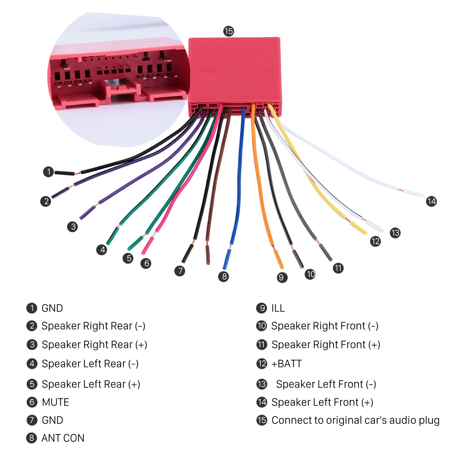 Audio Cable Sound Wiring Harness Adapter For Mazda Family