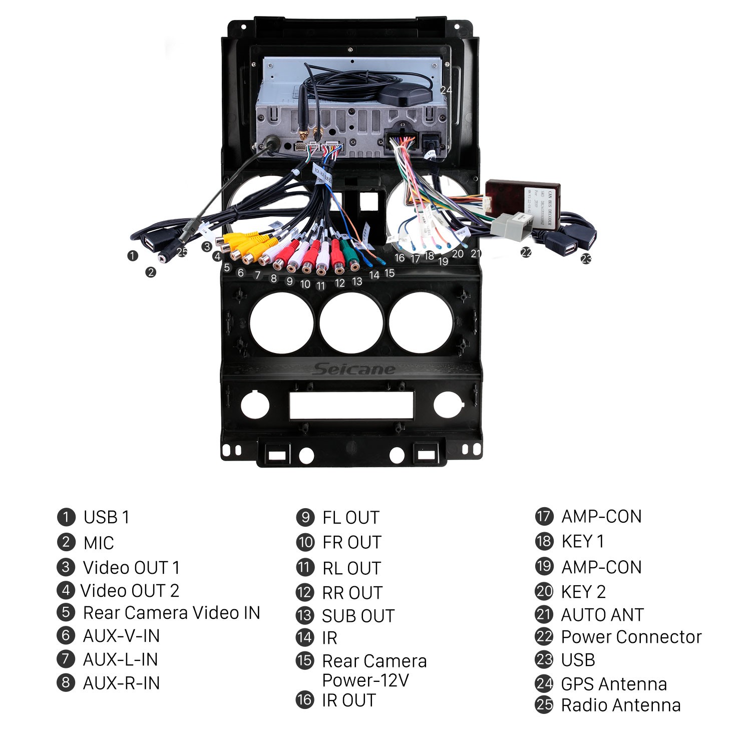 For JEEP WRANGLER RUBICON 2 DOORS UK 20082010 Radio 9 inch Android 13.