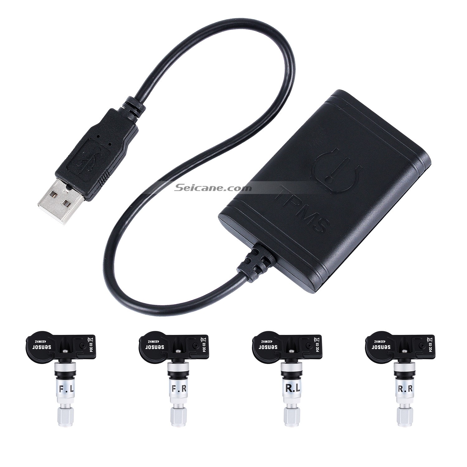 Portable Car Usb Tpms With 4 Internal Sensors For Android In Dash