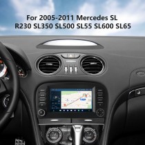 7 inch Carplay Radio for 2004 2005 2006-2011 Mercedes Benz SL R230 SL350 SL500 SL55 SL600 SL65 Android 14.0 GPS Navigation Bluetooth HD Touchscreen AUX USB Music support 1080P Mirror Link