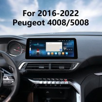 Android 12.0 Carplay 12.3 inch Full Fit Screen for 2016 2017 2018-2022 Peugeot 4008 5008 GPS Navigation Radio with bluetooth