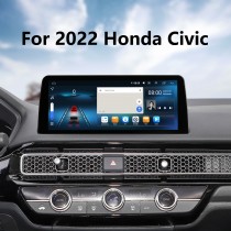 For 2022 2023 2024 Honda Civic Radio Android 12.0 HD Touchscreen 12.3 inch GPS Navigation System with Bluetooth support Carplay DVR