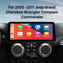 Android 12.0 Carplay 12.3 inch Full Fit Screen for 2005 2006 2007-2011 Jeep Grand Cherokee Wrangler Compass Commander GPS Navigation Radio with bluetooth