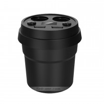 Dual USB Ports Cylindrical Car Charger with Dual Cigarette Lighter Interface High-definition Digital Display