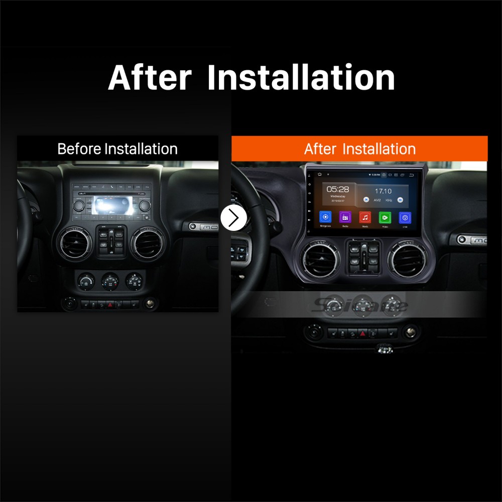 Aftermarket Car stereo for 2011 2012 2013-2017 JEEP Wrangler carplay  android auto radio gps navigation system