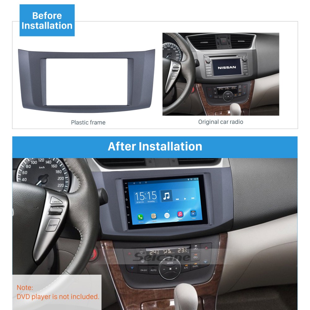 Car Radio Fascia Stereo frame facias for Nissan Sylphy Sentra Bezel Trim Kit