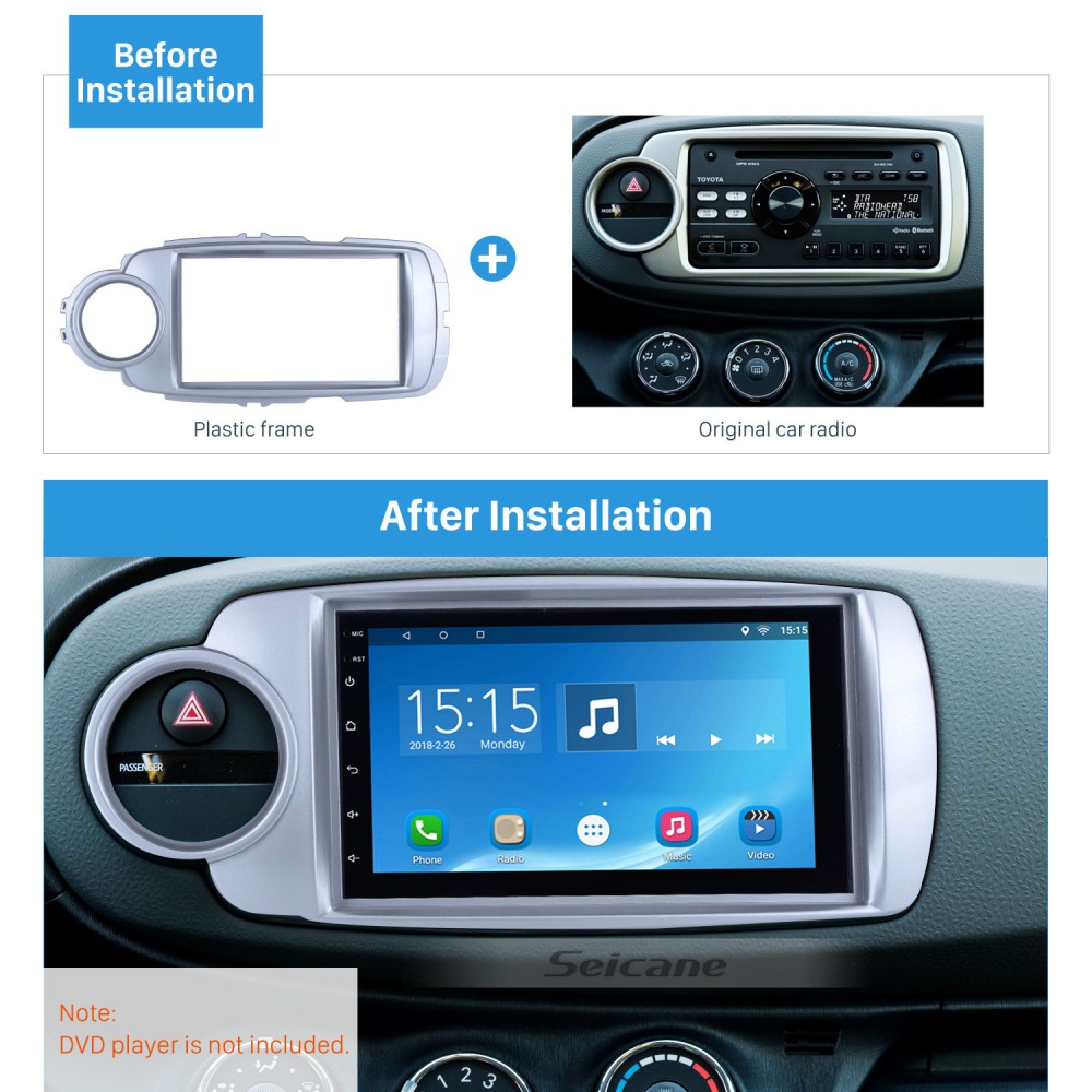 Universal Double Din 2012 Toyota Yaris Vitz Car Radio Fascia CD