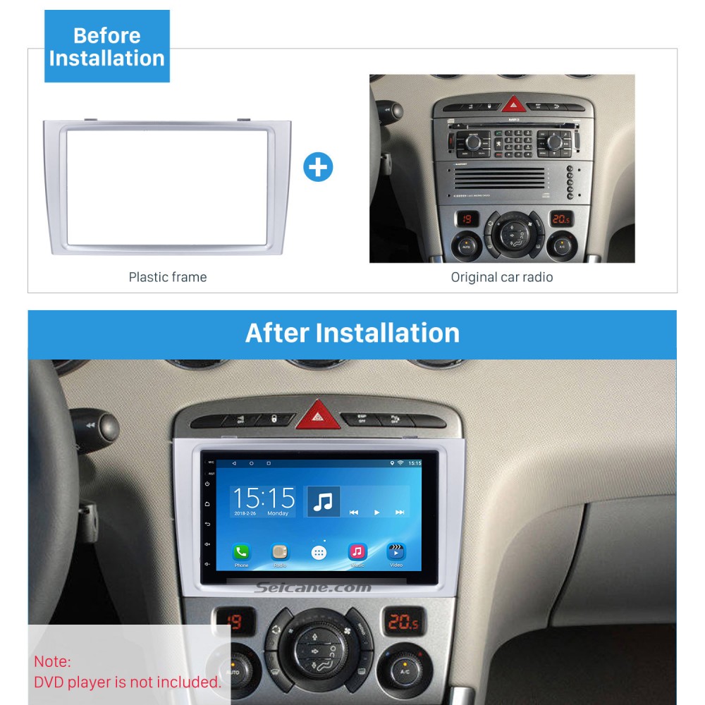 Classic 2 Din Car Radio Fascia For 2008 Peugeot 308 Auto Stereo