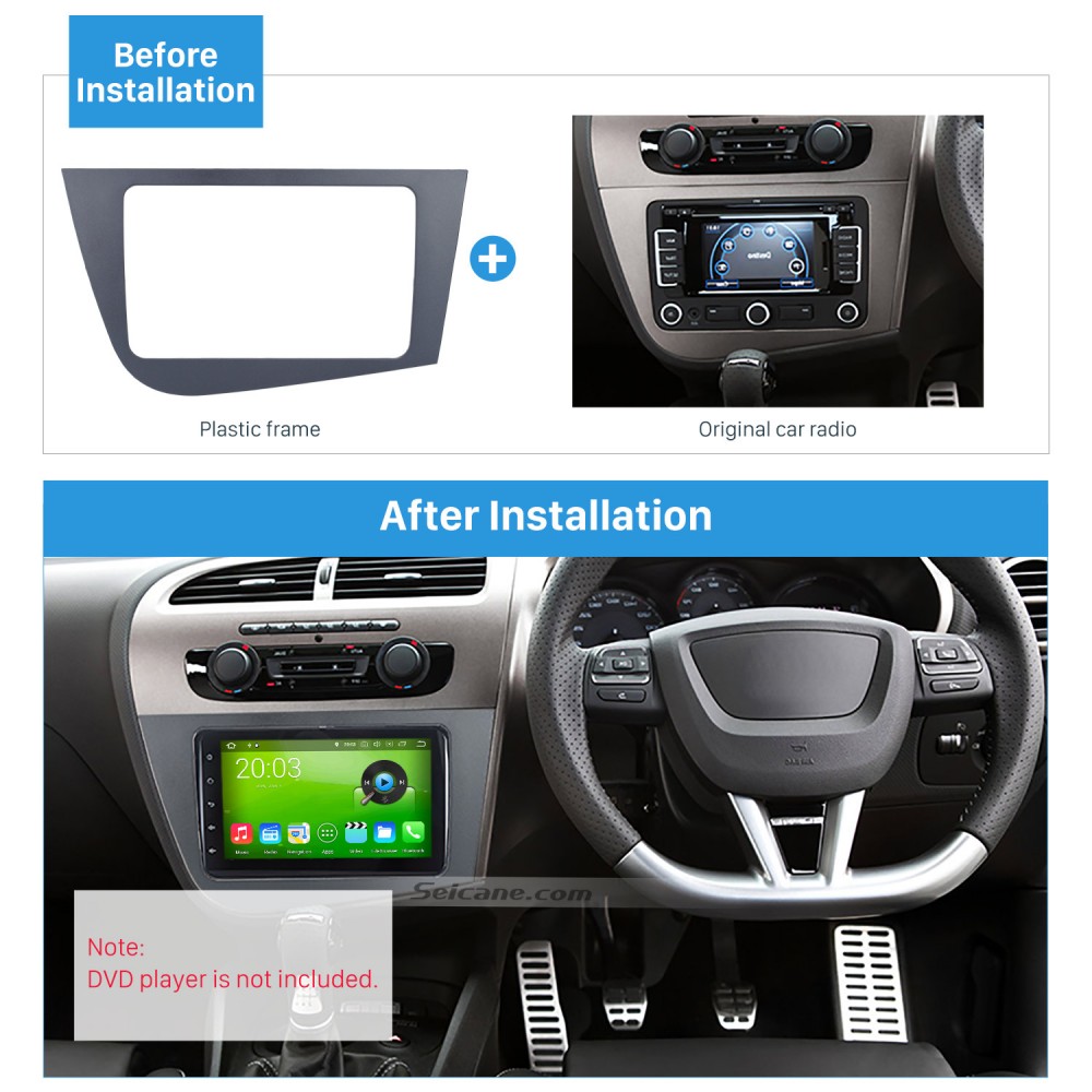 del Brød billede 2 Din Fascia for 2005-2011 Seat Leon right hand driving Car Radio Head Unit  GPS