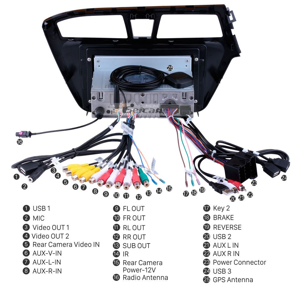 LINGJIE Android Double DIN Sat Nav para Hyundai I20 2015-2018 GPS Navegación Pantalla táctil de inversión Video Multimedia Player Video Receptor,4g WiFi 4g+64g