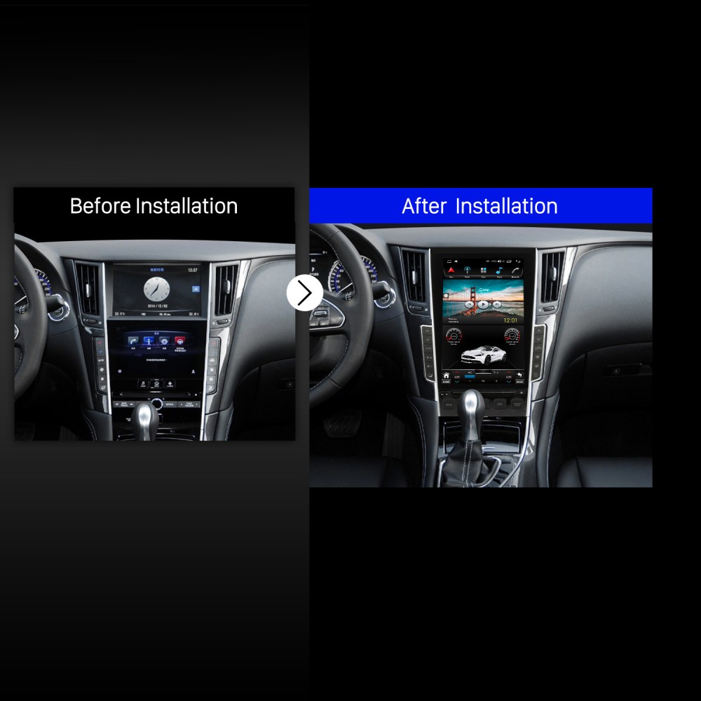 2012-2020 Infiniti Q50L CarPlay 12.1 Inch Android 10.0 HD Touchscreen Radio  GPS Navigation System with Bluetooth OBD2