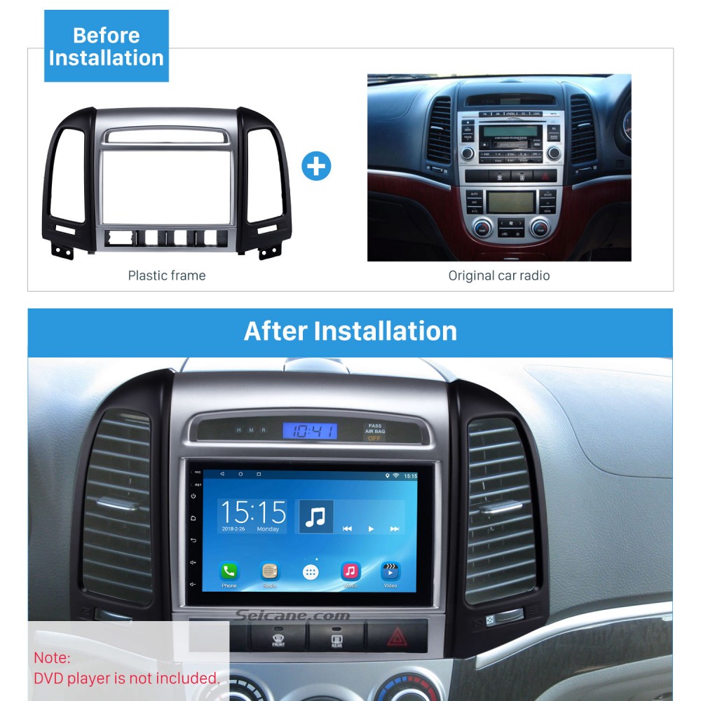 Oem Double Din 2007 Hyundai Santafe High End Car Radio Fascia Installation Trim Dash Kit Frame