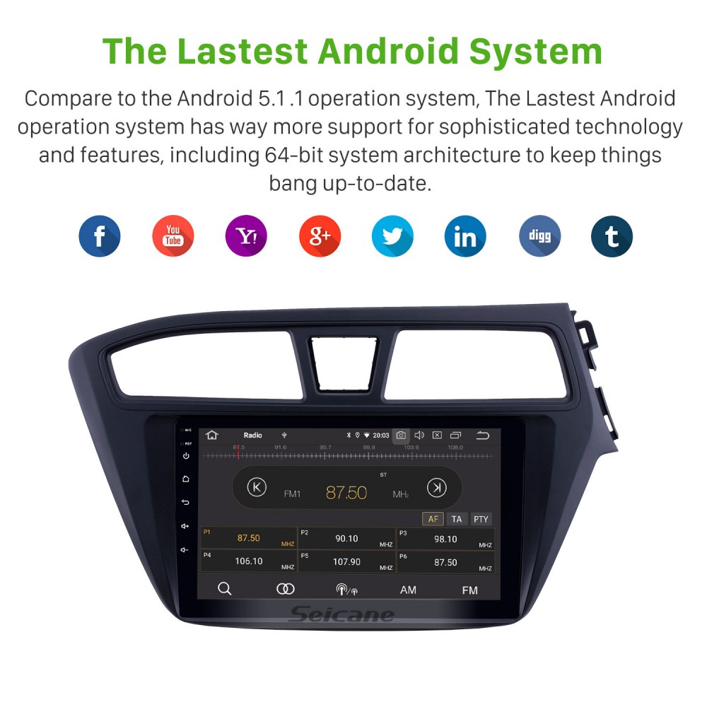 Jf Sound Car Audio System Maßgeschneidertes Autoradio Hyundai I20 Android DAB GPS Bluetooth WiFi USB Full Hd Touchscreen Display 9”