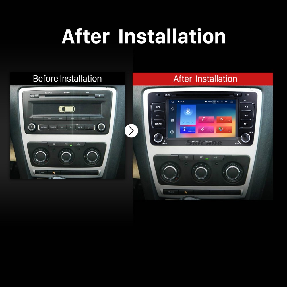 Solformørkelse mølle ækvator HD 1024*600 Android 9.0 2009-2013 Skoda Octavia Radio Upgrade with in Car  Sat