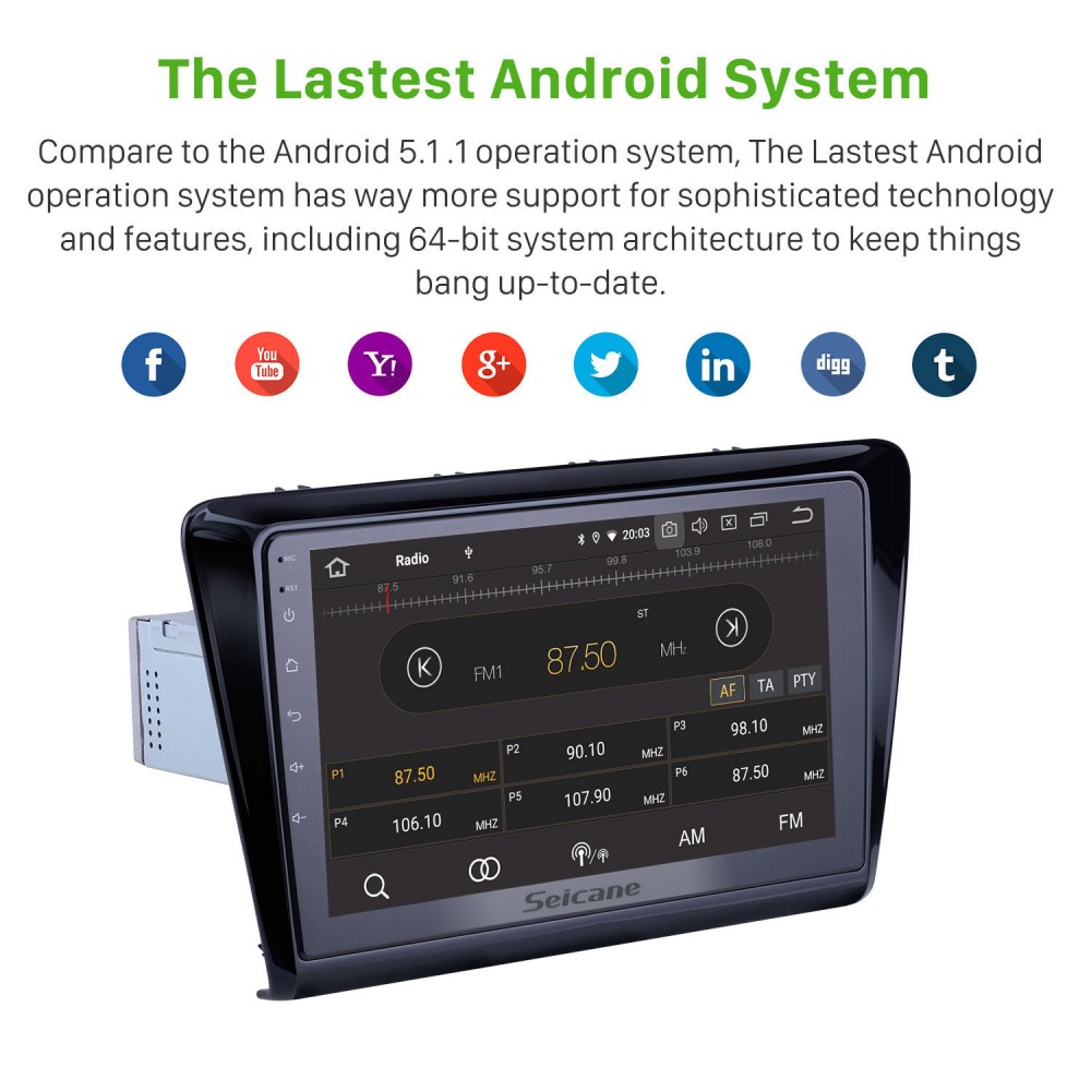 Quality Car Audio with GPS Navigation for 2017 Skoda Rapid