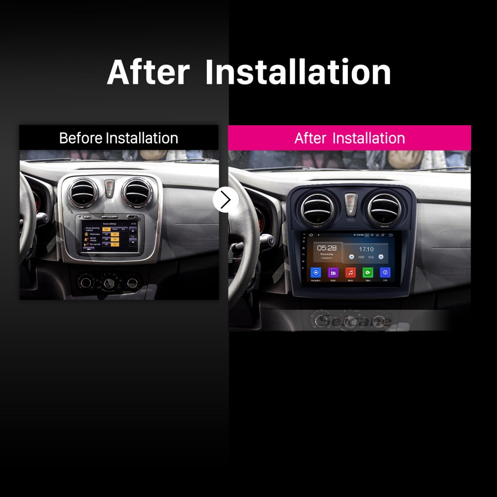 OEM 9 inch Android 10.0 Radio for 2012-2017 Renault Dacia Sandero Bluetooth  HD Touchscreen GPS Navigation Carplay support Rear camera