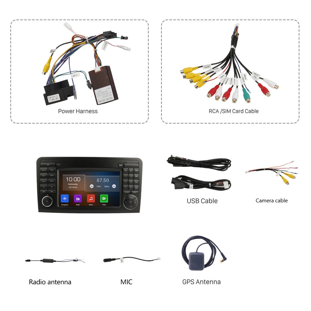 HD Touchscreen 7 inch Android 10.0 GPS Navigation Radio for