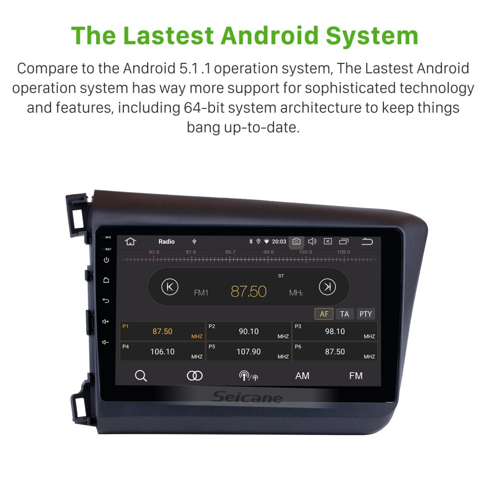 Android 13.0 HD Touchscreen 9 inch For HONDA CIVIC LHD EUROPEAN VERSION  2012 Radio GPS Navigation