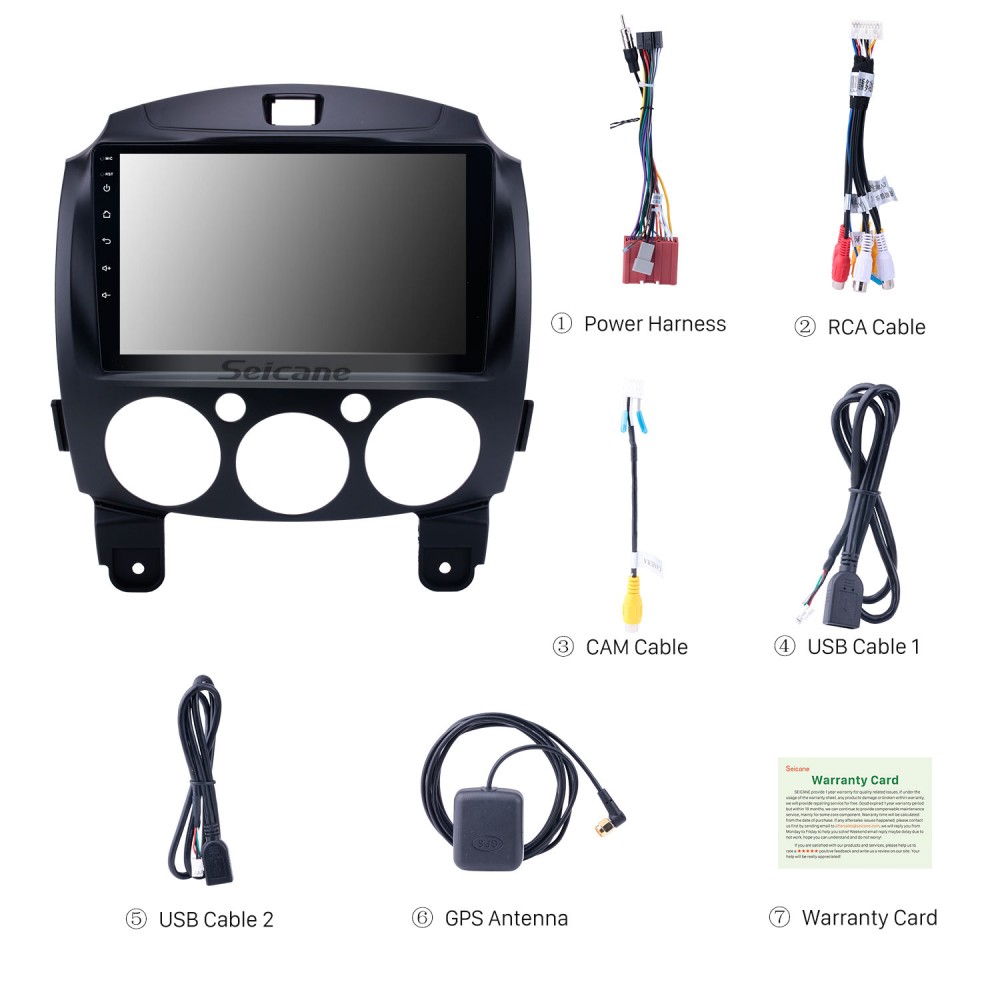 OEM HD Touchscreen GPS navigation system Android for 2007-2014 Mazda 2 Vedio